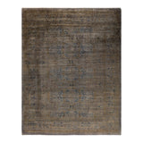 Overton Hand Knotted Wool Vintage Inspired Modern Contemporary Overdyed Gray Area Rug - 8' 3" x 10' 4"