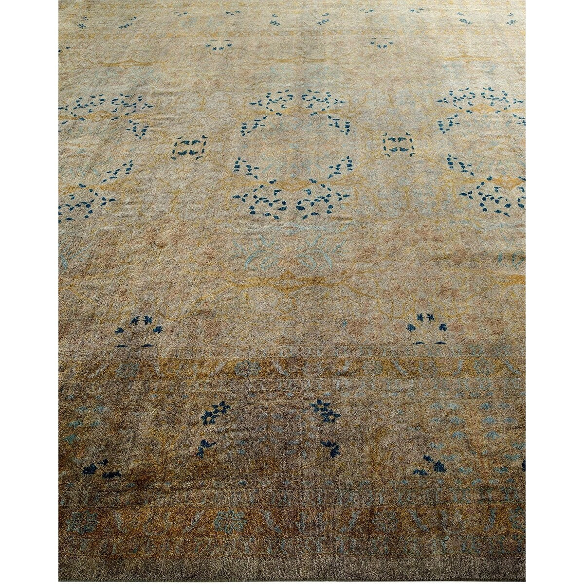 Overton Hand Knotted Wool Vintage Inspired Modern Contemporary Overdyed Gray Area Rug - 8' 3" x 10' 4"