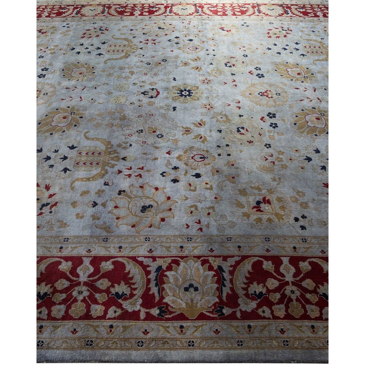 Overton Hand Knotted Wool Vintage Inspired Modern Contemporary Overdyed Gray Area Rug - 8' 3" x 10' 4"
