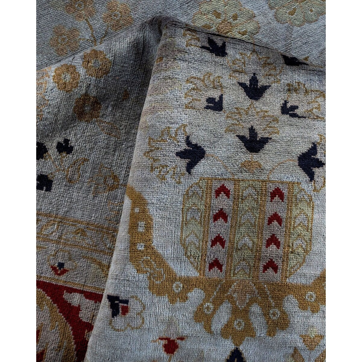Overton Hand Knotted Wool Vintage Inspired Modern Contemporary Overdyed Gray Area Rug - 8' 3" x 10' 4"