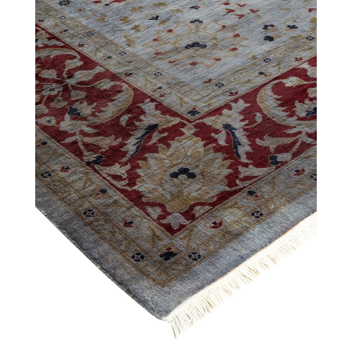 Overton Hand Knotted Wool Vintage Inspired Modern Contemporary Overdyed Gray Area Rug - 8' 3" x 10' 4"