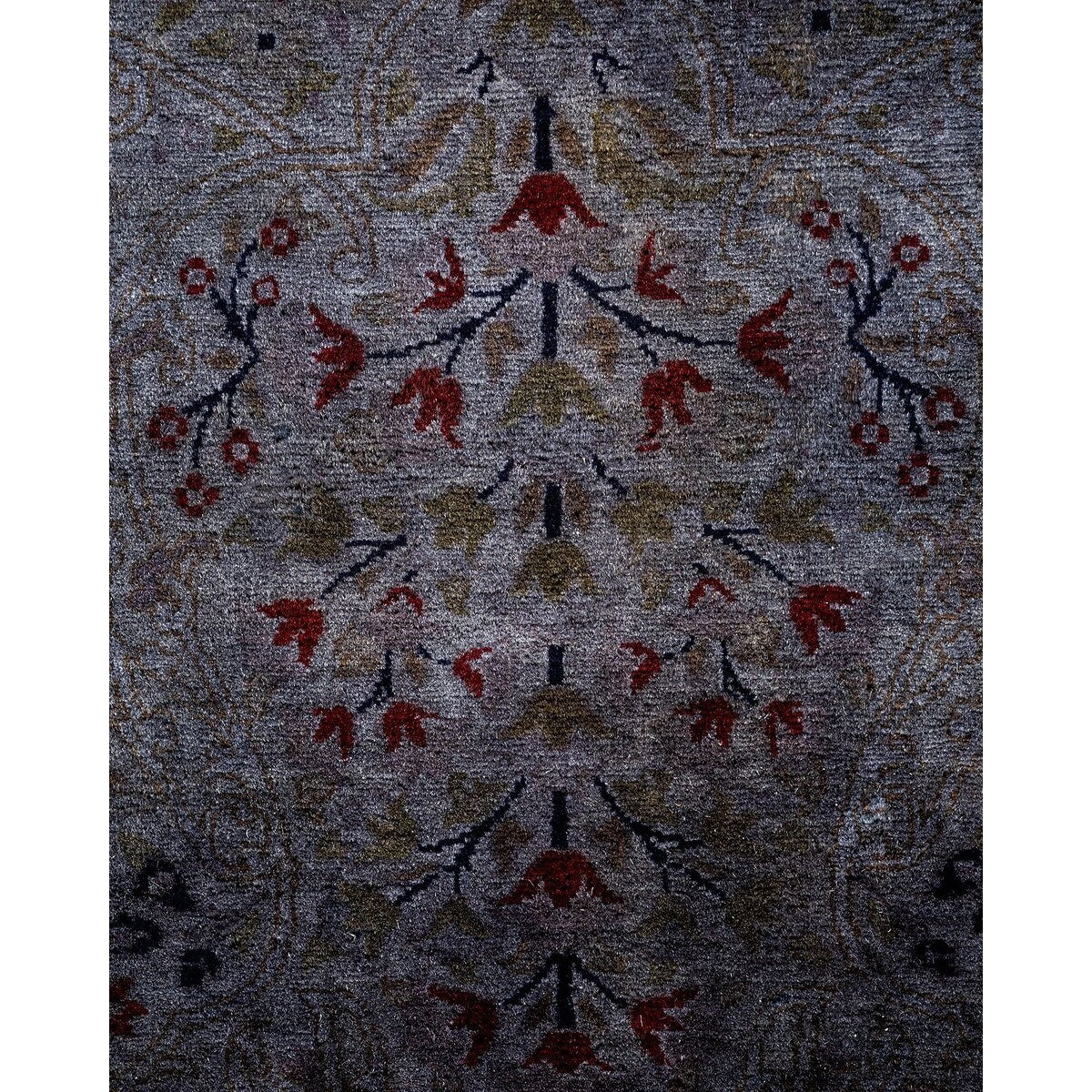 Overton Hand Knotted Wool Vintage Inspired Modern Contemporary Overdyed Gray Area Rug - 8' 3" x 10' 5"
