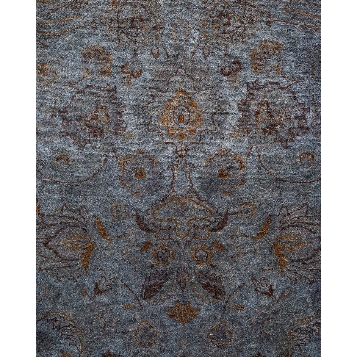 Overton Hand Knotted Wool Vintage Inspired Modern Contemporary Overdyed Gray Area Rug - 8' 4" x 10' 1"
