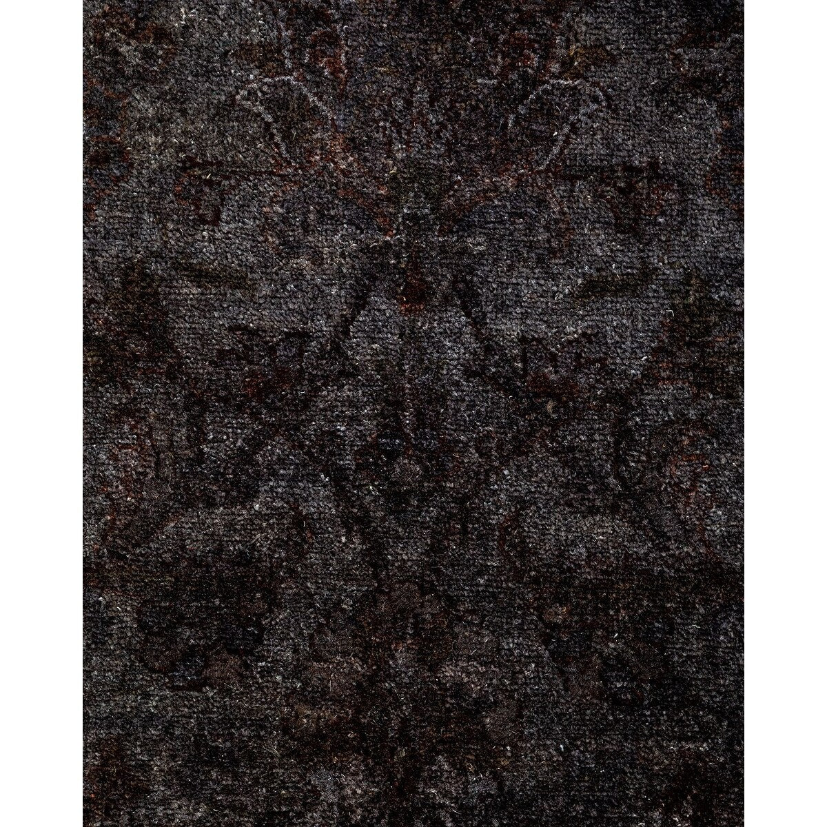 Overton Hand Knotted Wool Vintage Inspired Modern Contemporary Overdyed Gray Area Rug - 8' 4" x 10' 4"