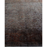 Overton Hand Knotted Wool Vintage Inspired Modern Contemporary Overdyed Gray Area Rug - 8' 4" x 10' 4"