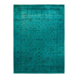 Fine Vibrance, One-of-a-Kind Hand-Knotted Area Rug - Green, 9' 2" x 12' 5" - 9' 2" x 12' 5"