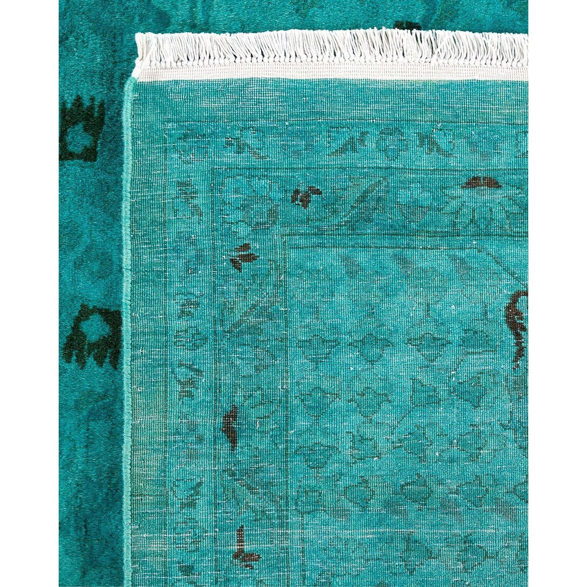 Fine Vibrance, One-of-a-Kind Hand-Knotted Area Rug - Green, 9' 2" x 12' 5" - 9' 2" x 12' 5"