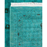 Fine Vibrance, One-of-a-Kind Hand-Knotted Area Rug - Green, 9' 2" x 12' 5" - 9' 2" x 12' 5"