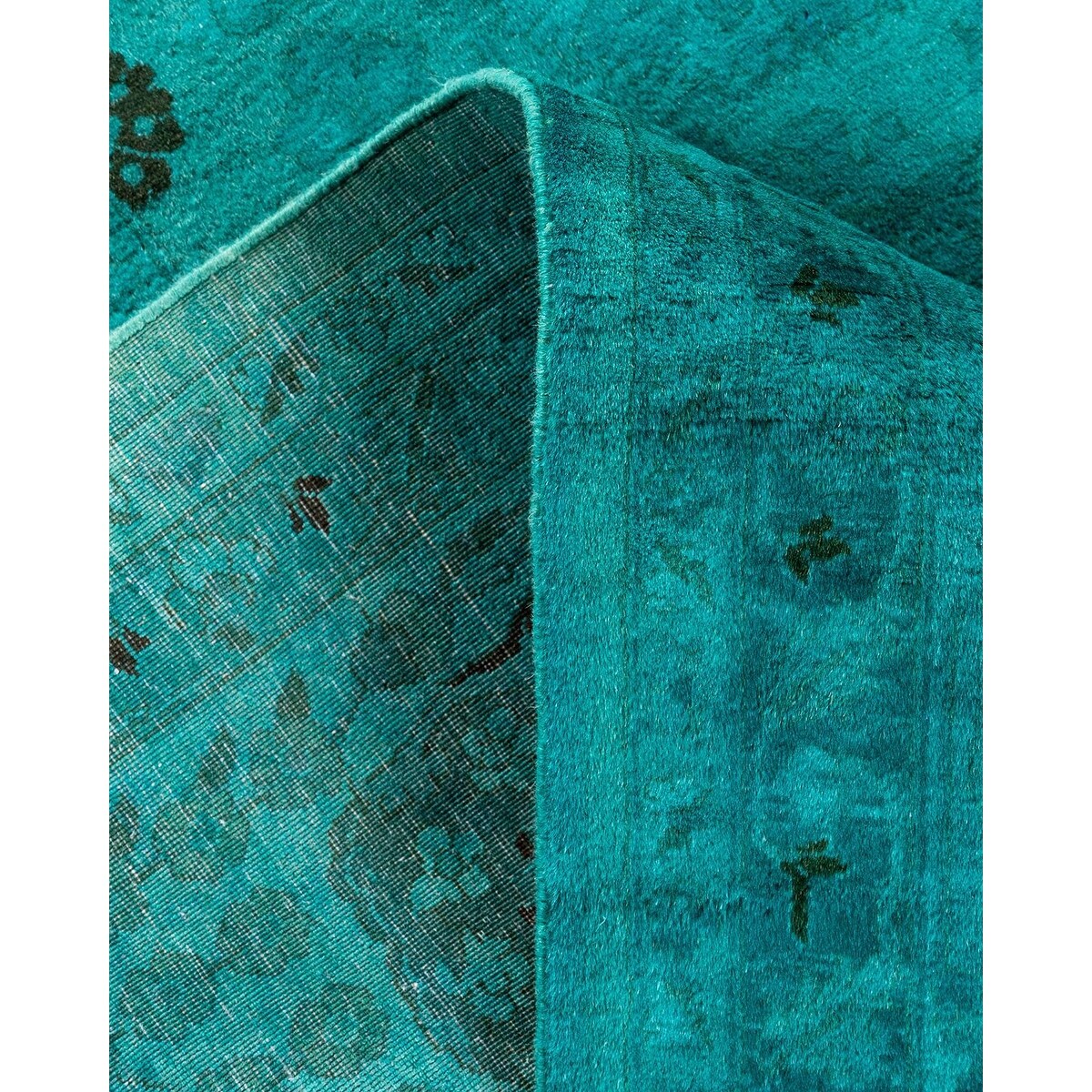 Fine Vibrance, One-of-a-Kind Hand-Knotted Area Rug - Green, 9' 2" x 12' 5" - 9' 2" x 12' 5"
