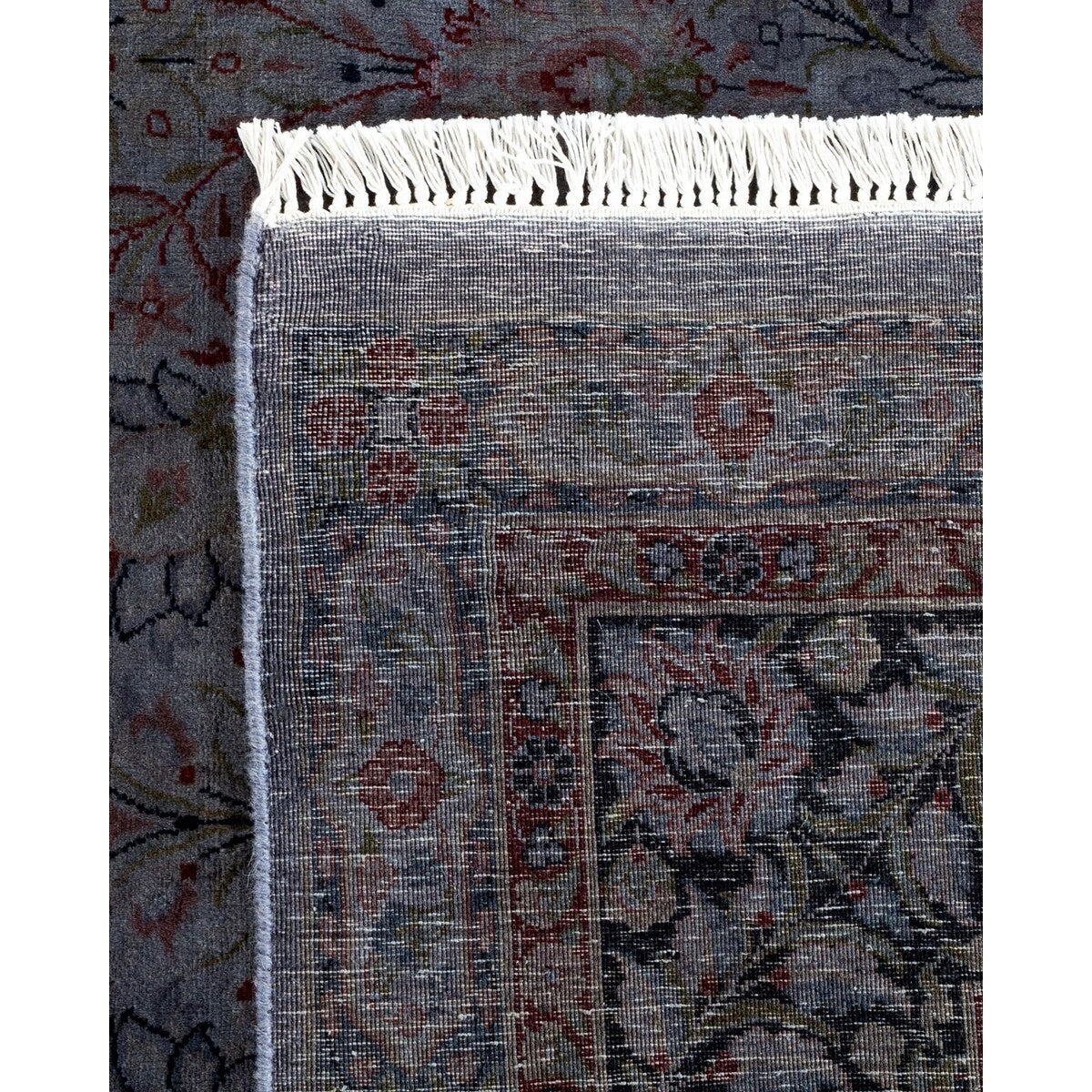 Overton Hand Knotted Wool Vintage Inspired Modern Contemporary Overdyed Gray Area Rug - 8' 1" x 10' 0"