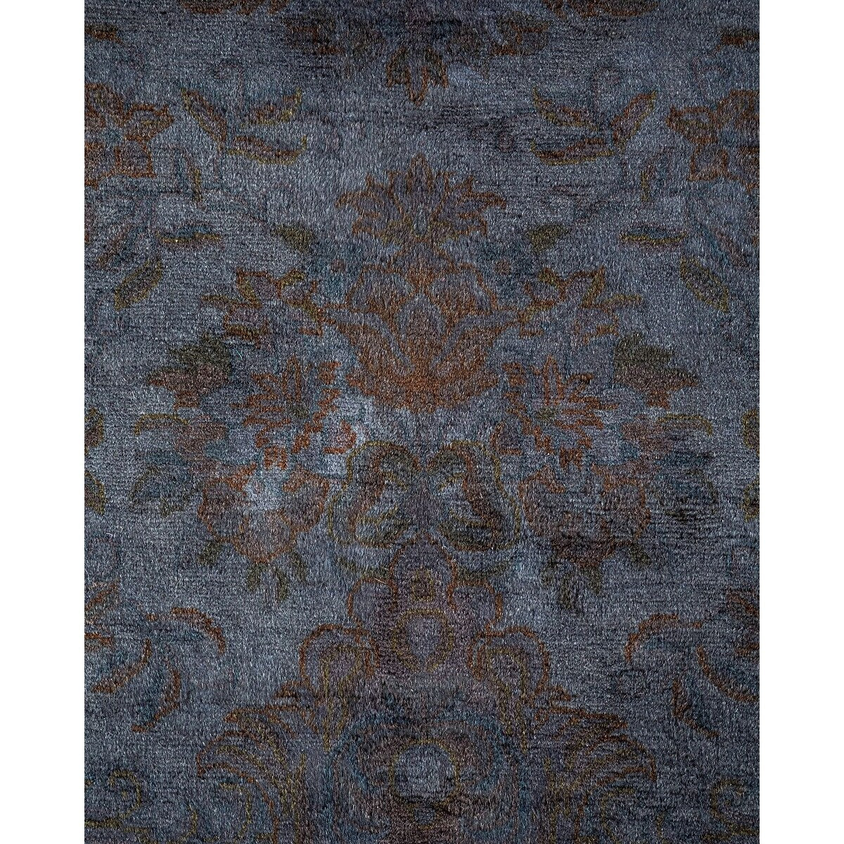 Overton Hand Knotted Wool Vintage Inspired Modern Contemporary Overdyed Gray Area Rug - 8' 3" x 10' 2"