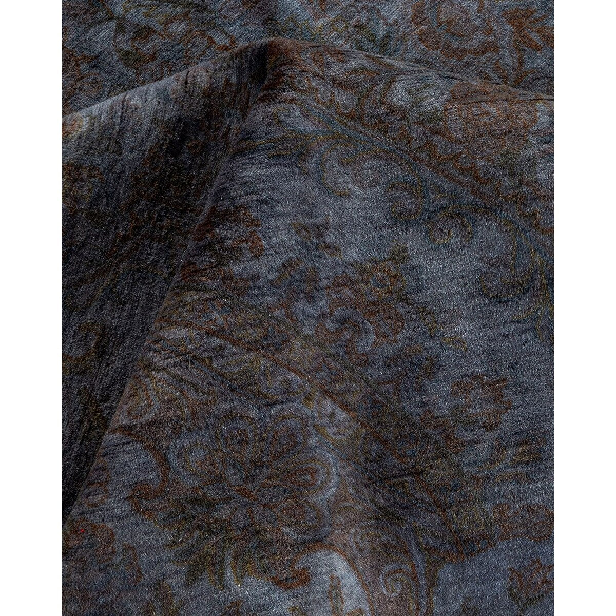 Overton Hand Knotted Wool Vintage Inspired Modern Contemporary Overdyed Gray Area Rug - 8' 3" x 10' 2"