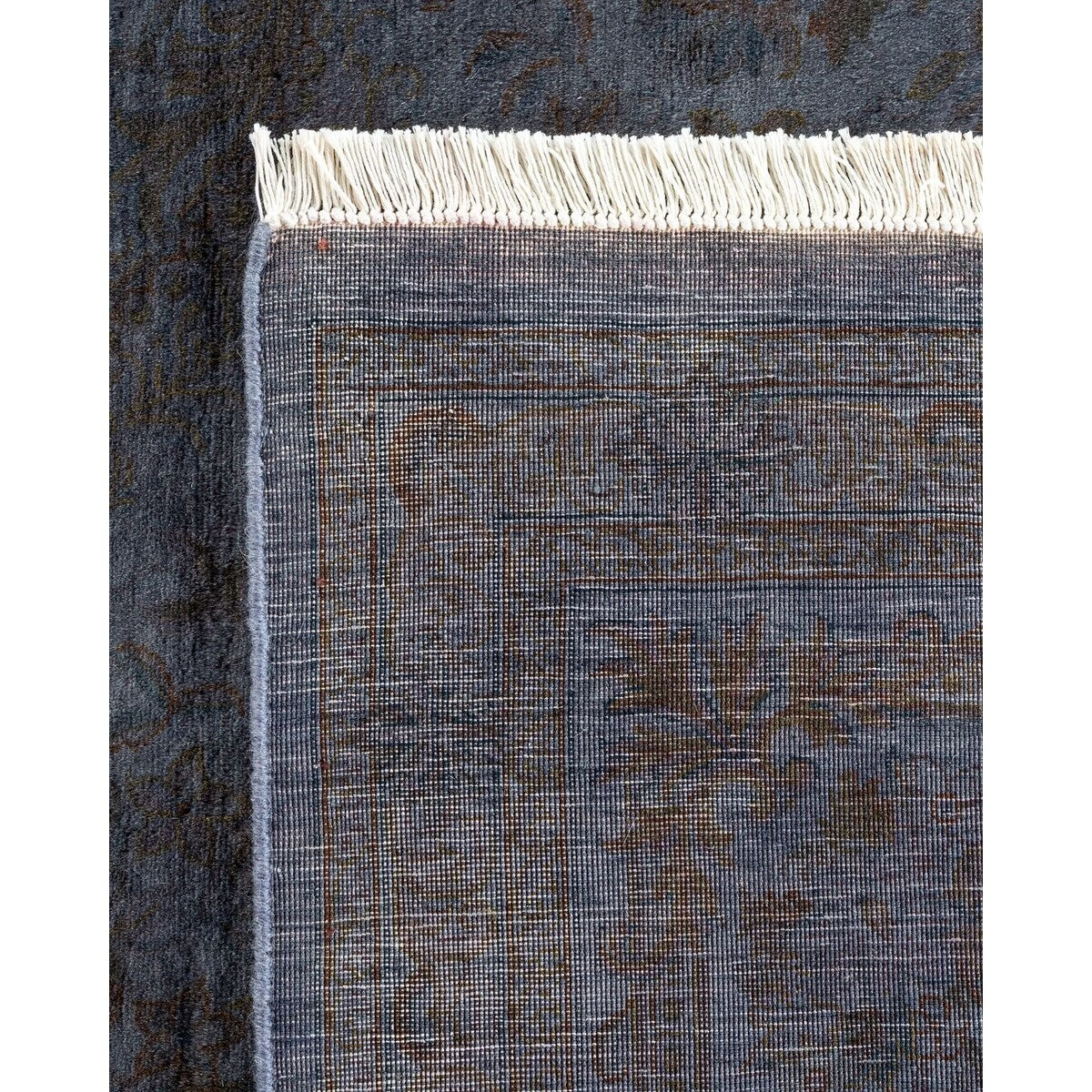 Overton Hand Knotted Wool Vintage Inspired Modern Contemporary Overdyed Gray Area Rug - 8' 3" x 10' 2"