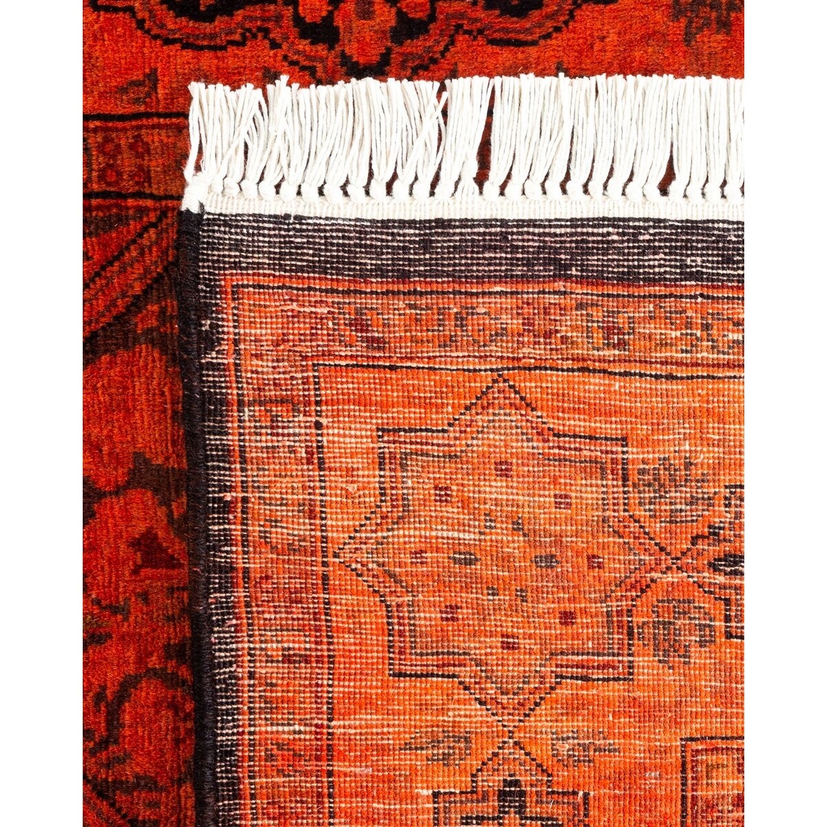 Overton Hand Knotted Wool Vintage Inspired Modern Contemporary Overdyed Orange Runner Rug - 2' 7" x 6' 10"