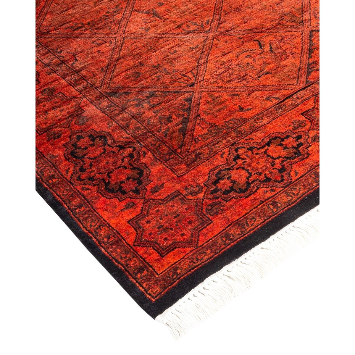 Overton Hand Knotted Wool Vintage Inspired Modern Contemporary Overdyed Orange Runner Rug - 2' 7" x 6' 10"