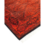 Overton Hand Knotted Wool Vintage Inspired Modern Contemporary Overdyed Orange Runner Rug - 2' 7" x 6' 10"