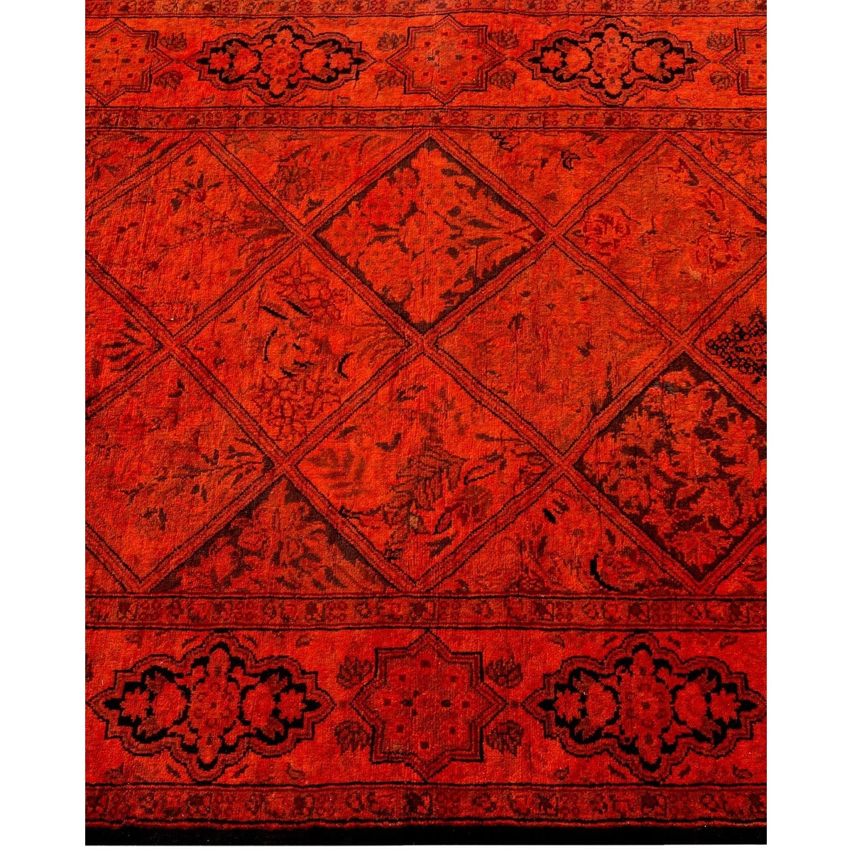 Overton Hand Knotted Wool Vintage Inspired Modern Contemporary Overdyed Orange Runner Rug - 2' 7" x 6' 10"