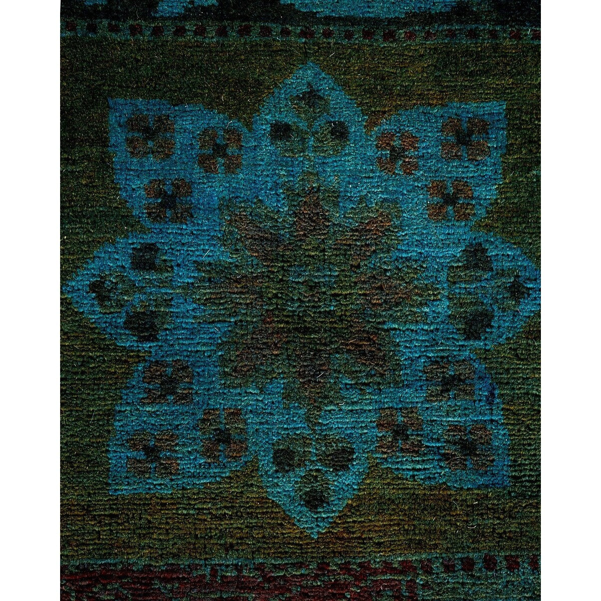 Overton Hand Knotted Wool Vintage Inspired Modern Contemporary Overdyed Multi Area Rug - 5' 3" x 9' 10"