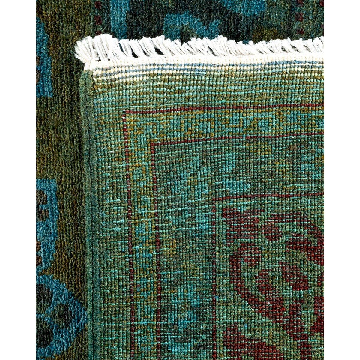 Overton Hand Knotted Wool Vintage Inspired Modern Contemporary Overdyed Multi Area Rug - 5' 3" x 9' 10"
