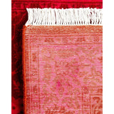 Overton Hand Knotted Wool Vintage Inspired Modern Contemporary Overdyed Red Runner Rug - 2' 7" x 9' 10"