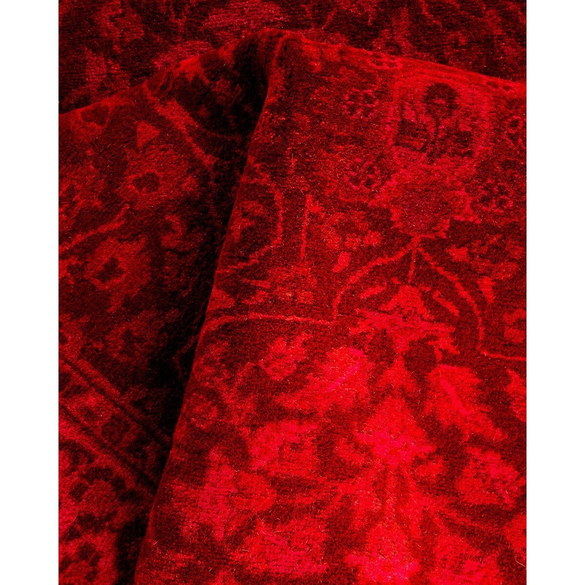 Overton Hand Knotted Wool Vintage Inspired Modern Contemporary Overdyed Red Runner Rug - 2' 7" x 9' 10"
