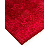Overton Hand Knotted Wool Vintage Inspired Modern Contemporary Overdyed Red Runner Rug - 2' 7" x 9' 10"