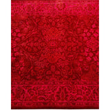 Overton Hand Knotted Wool Vintage Inspired Modern Contemporary Overdyed Red Runner Rug - 2' 7" x 9' 10"