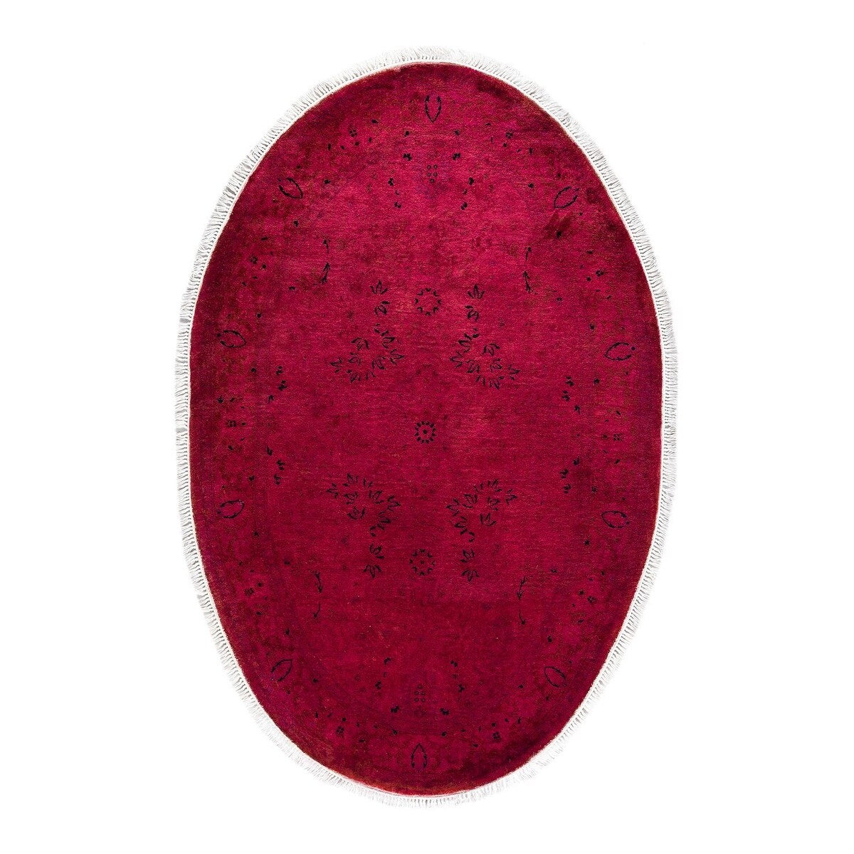 Fine Vibrance, One-of-a-Kind Hand-Knotted Area Rug - Red, 3' 1" x 4' 7" - 3' 1" x 4' 7"