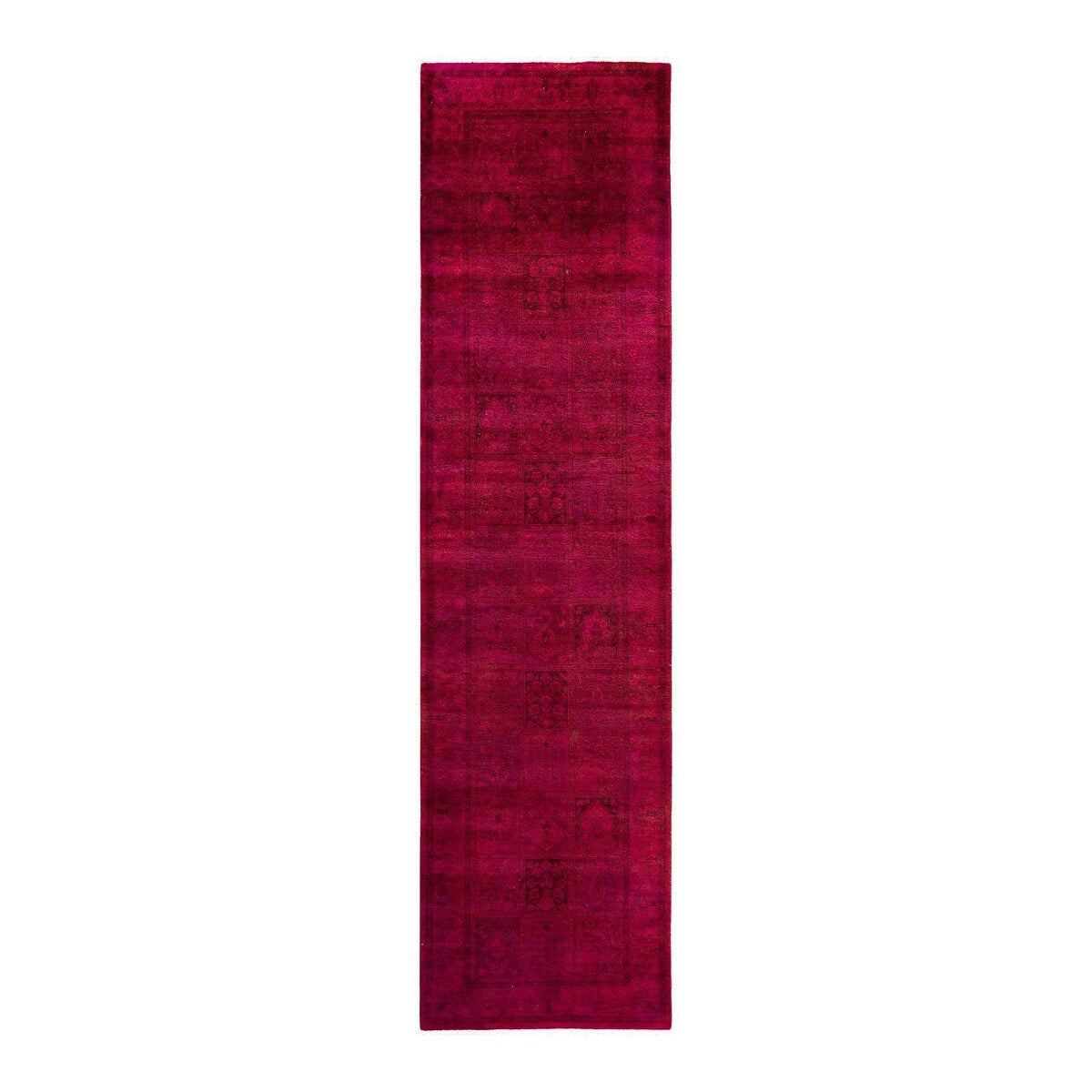 Fine Vibrance, One-of-a-Kind Hand-Knotted Runner Rug - Red, 2' 6" x 10' 1" - 2' 6" x 10' 1"