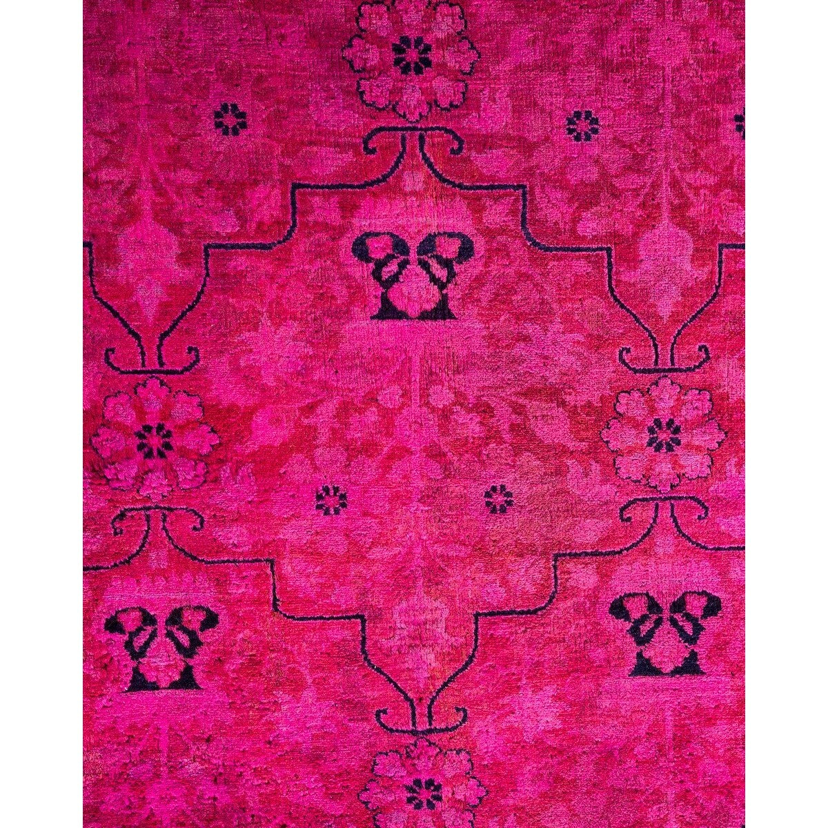 Overton Handknotted Wool Vintage Inspired Contemporary Overdyed Purple Area Rug - 15' 8" x 9' 2"