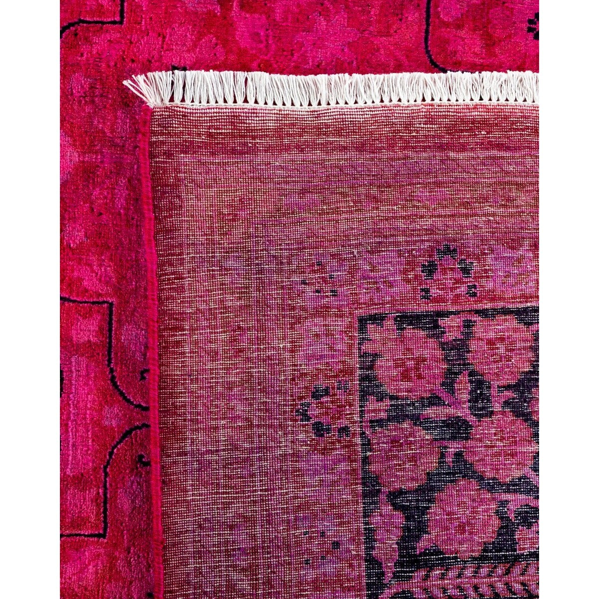 Overton Handknotted Wool Vintage Inspired Contemporary Overdyed Purple Area Rug - 15' 8" x 9' 2"