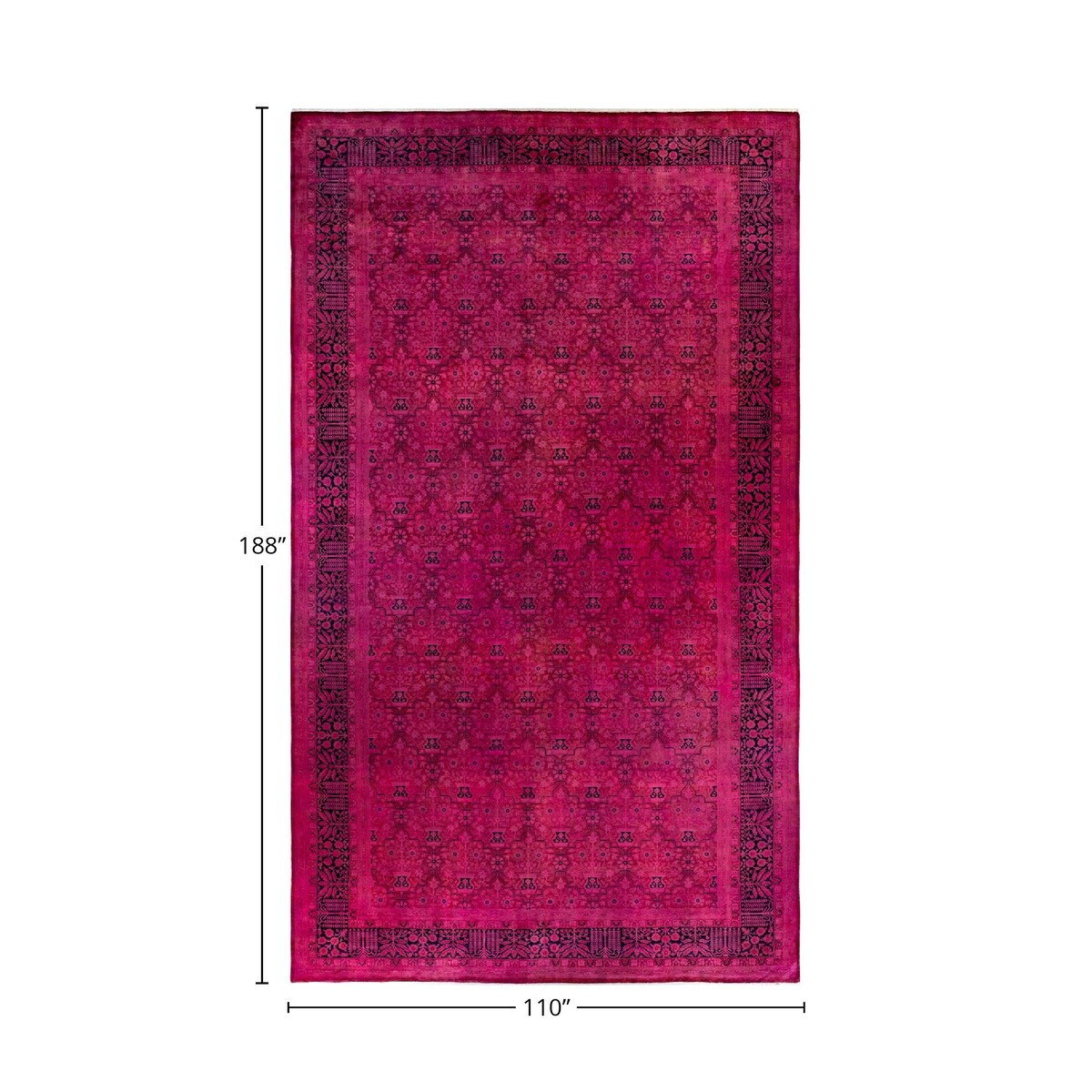 Overton Handknotted Wool Vintage Inspired Contemporary Overdyed Purple Area Rug - 15' 8" x 9' 2"