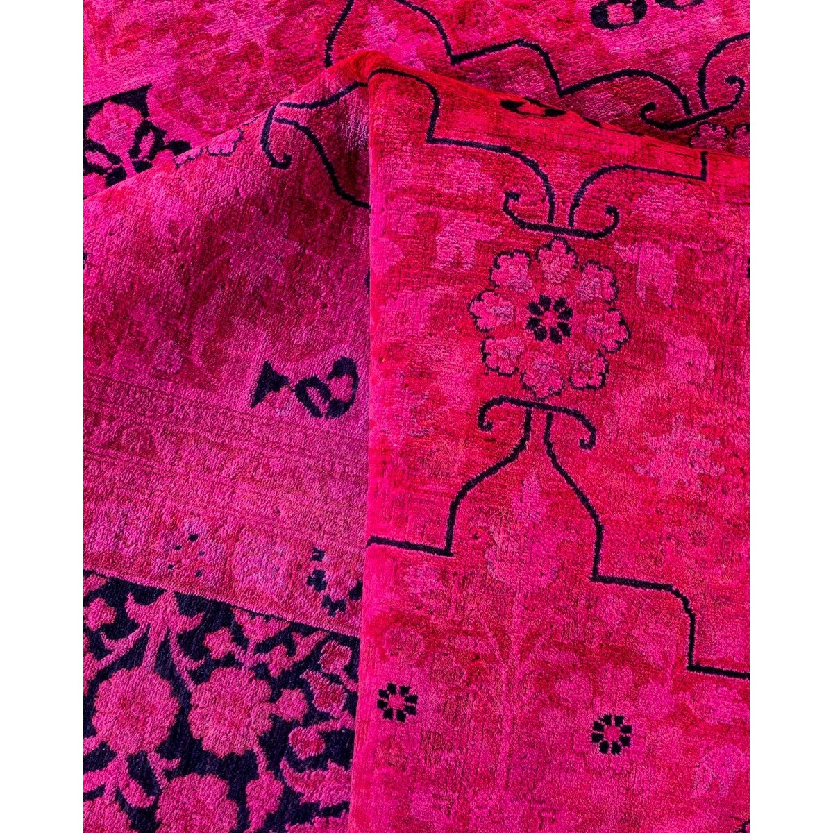Overton Handknotted Wool Vintage Inspired Contemporary Overdyed Purple Area Rug - 15' 8" x 9' 2"