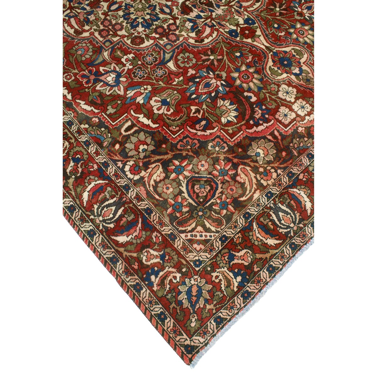 Fine Vintage Bakhtiari Winfield Burgundy/Blue Rug - 6'9" x 9'10"