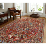 Fine Vintage Bakhtiari Winfield Burgundy/Blue Rug - 6'9" x 9'10"