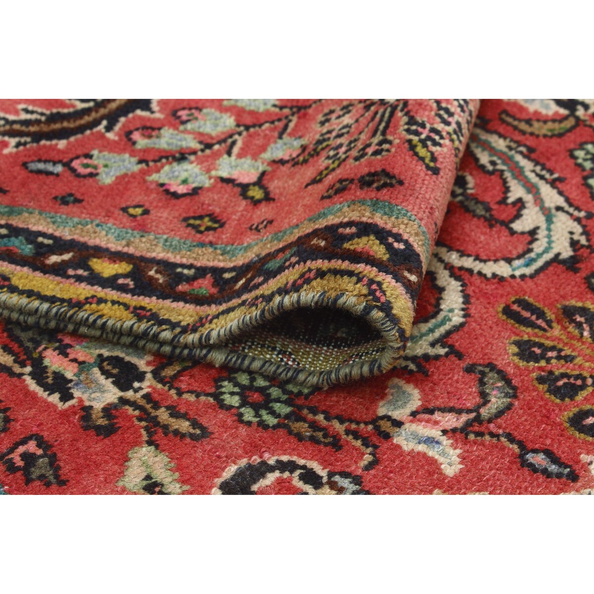 Fine Vintage Distressed Anika Red/Navy Rug - 2'5" x 9'7"