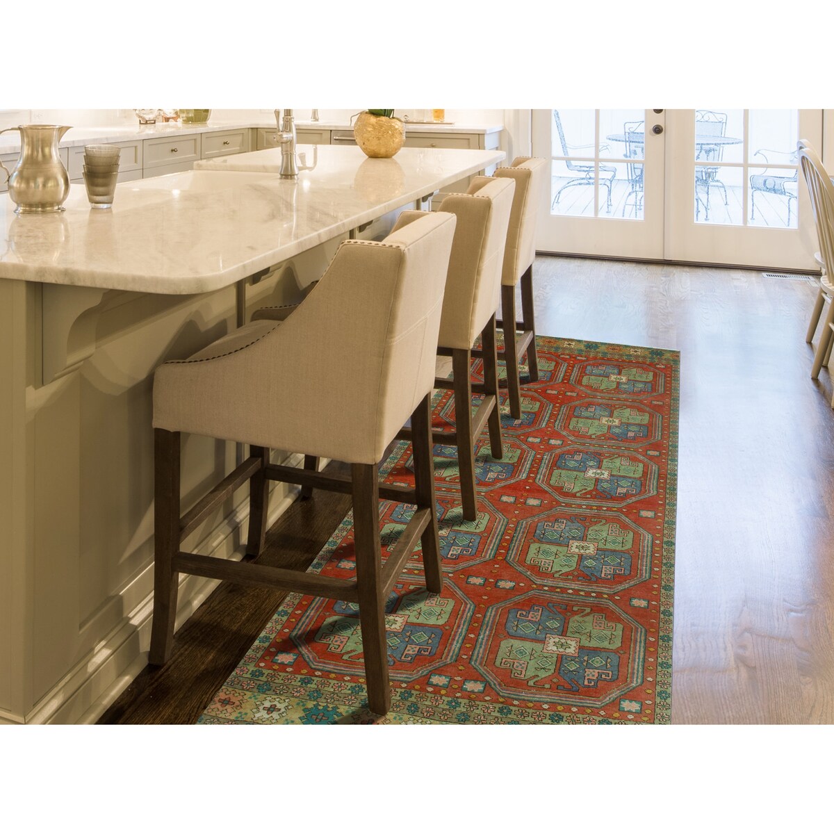 Fine Vintage Distressed Ayobunmi Rust/Beige Runner - 4'4" x 10'7"