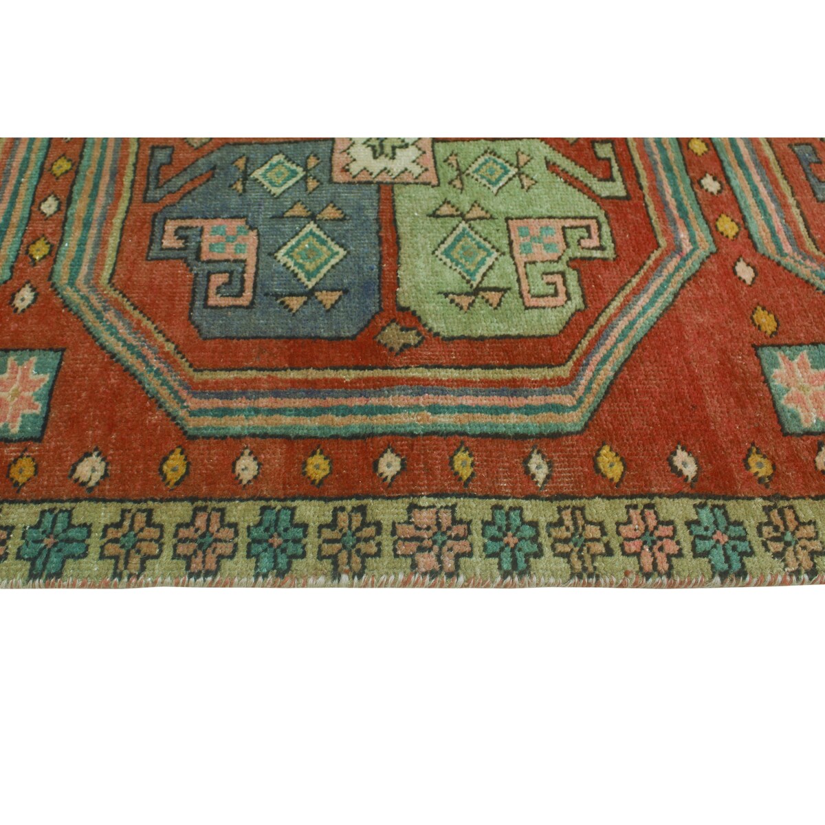 Fine Vintage Distressed Ayobunmi Rust/Beige Runner - 4'4" x 10'7"