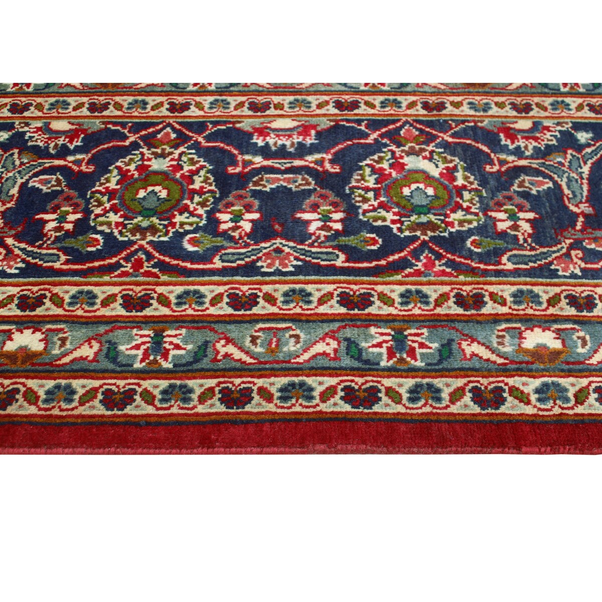 Fine Vintage Distressed Hafid Red/Navy Rug - 9'8" x 12'7"