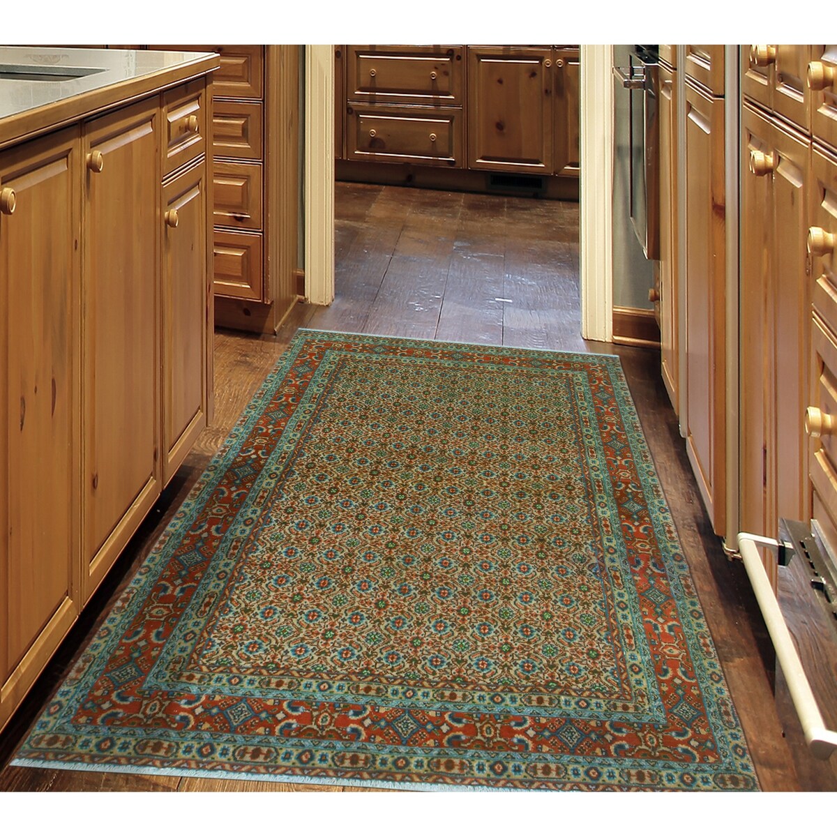 Fine Vintage Distressed Layken Rust/Beige Rug - 3'0" x 4'11"