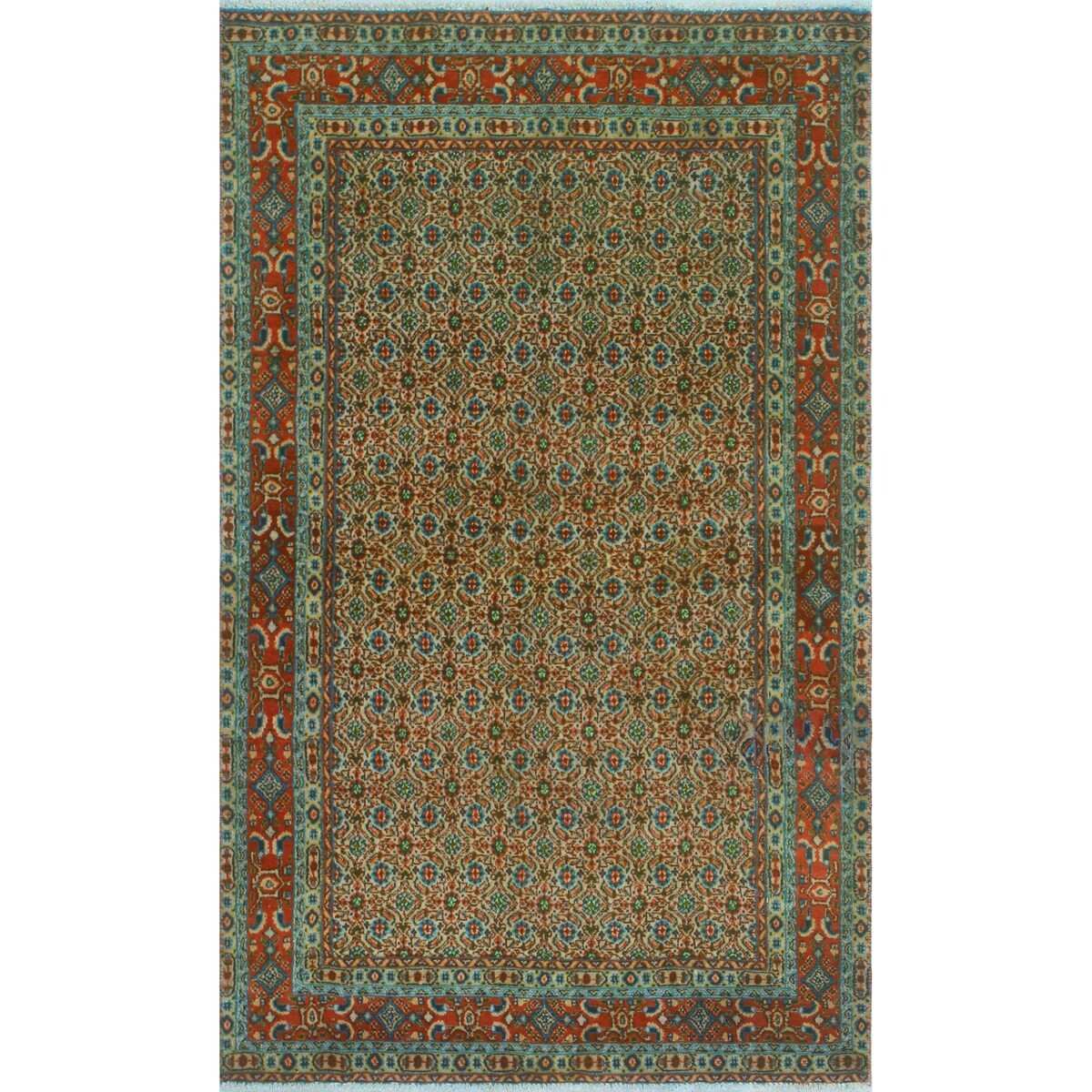 Fine Vintage Distressed Layken Rust/Beige Rug - 3'0" x 4'11"