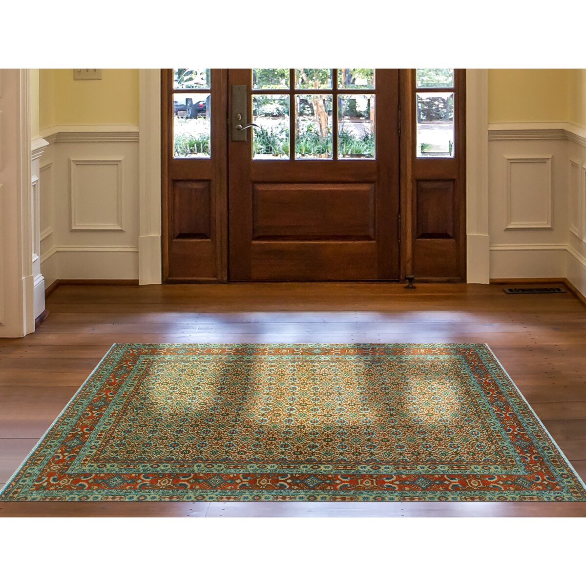 Fine Vintage Distressed Layken Rust/Beige Rug - 3'0" x 4'11"