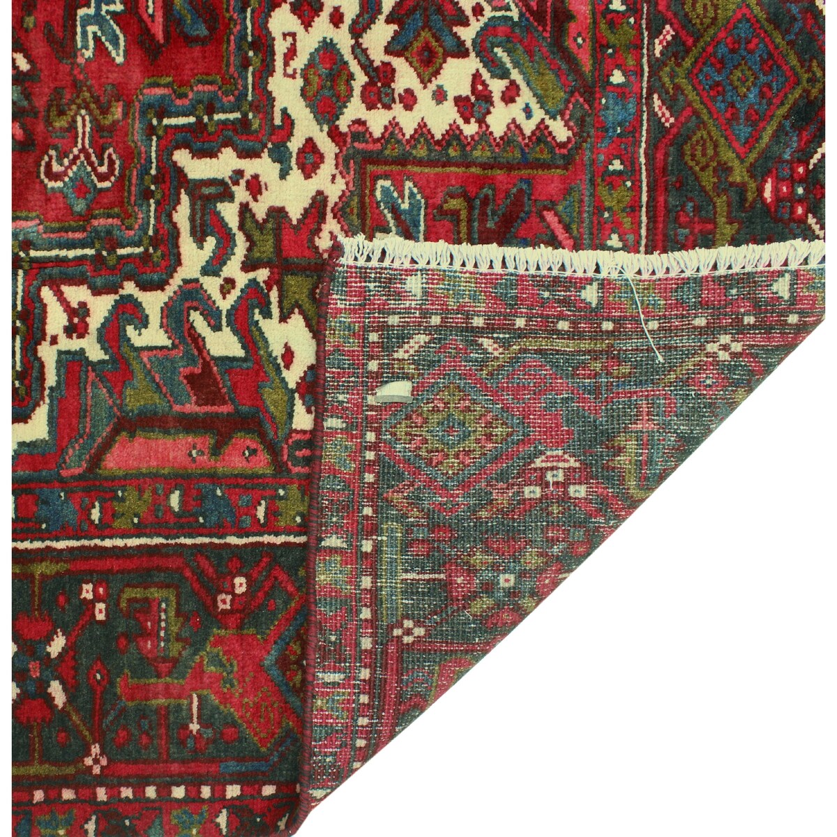 Fine Vintage Heriz Batul Red/Charcoal Rug - 8'0" x 10'8"