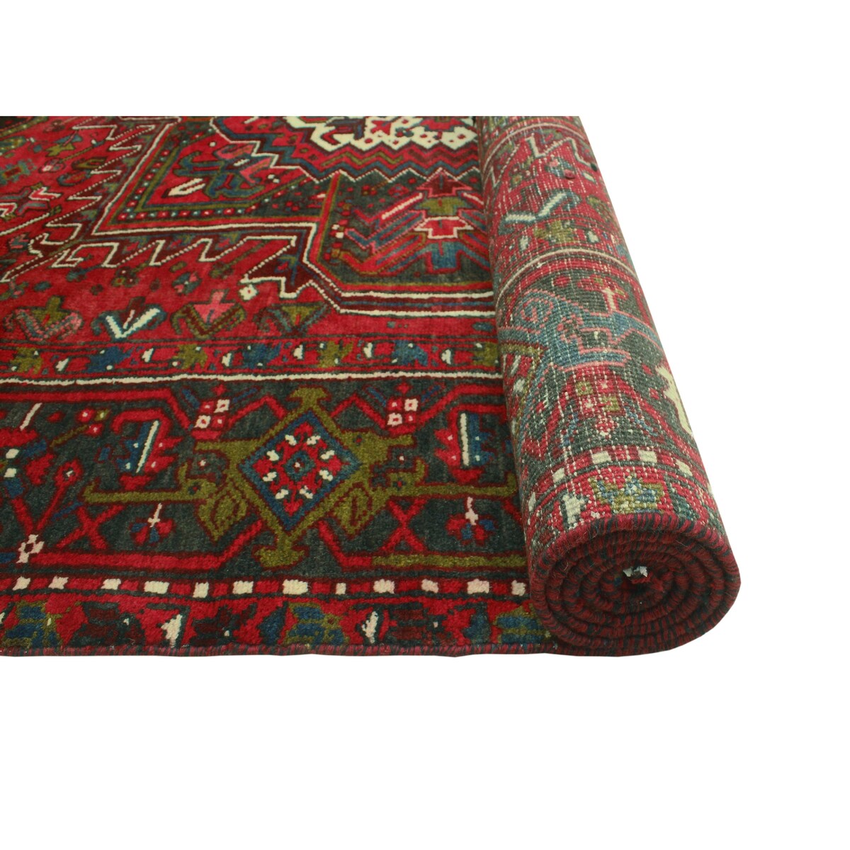Fine Vintage Heriz Batul Red/Charcoal Rug - 8'0" x 10'8"
