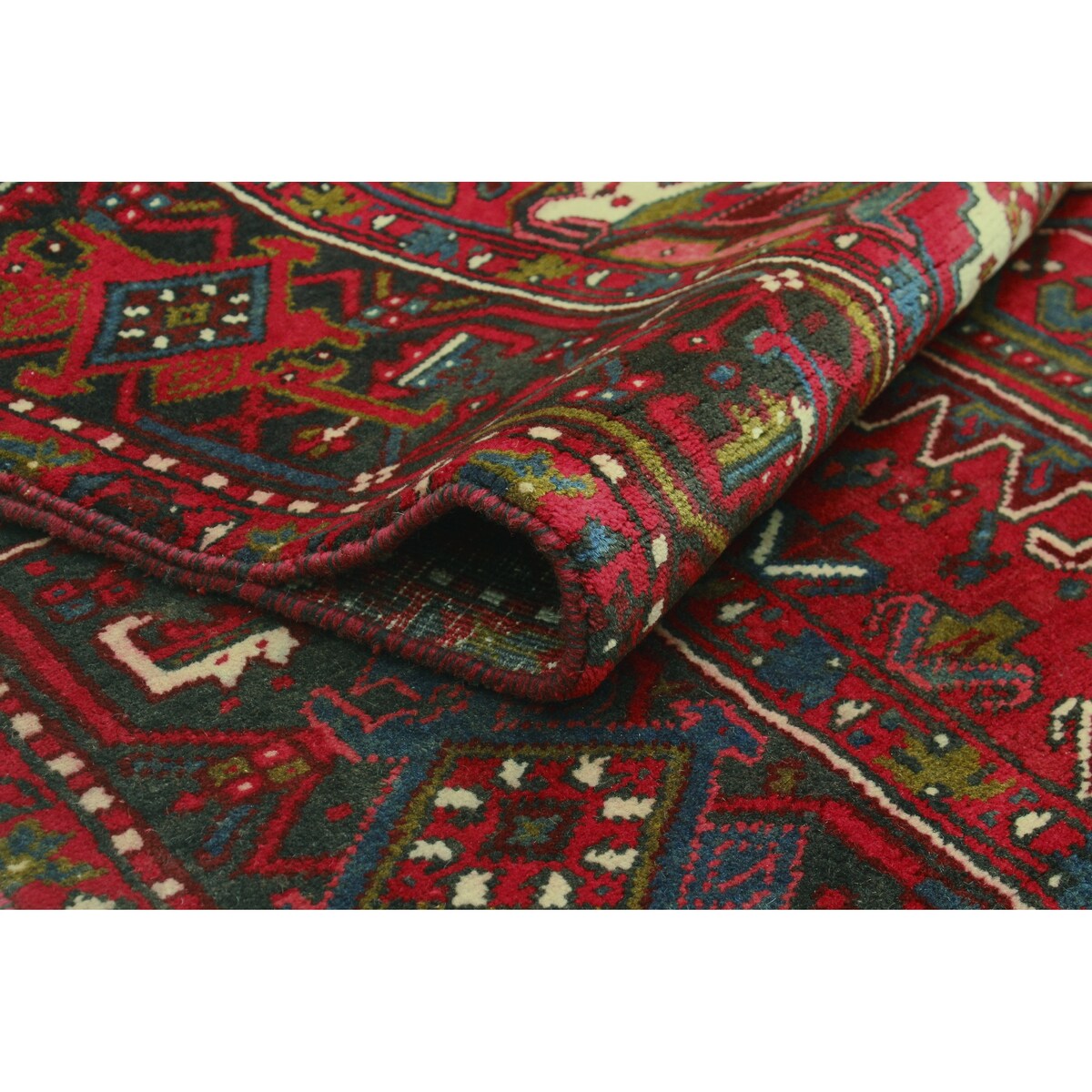 Fine Vintage Heriz Batul Red/Charcoal Rug - 8'0" x 10'8"