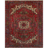 Fine Vintage Heriz Batul Red/Charcoal Rug - 8'0" x 10'8"