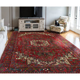 Fine Vintage Heriz Batul Red/Charcoal Rug - 8'0" x 10'8"