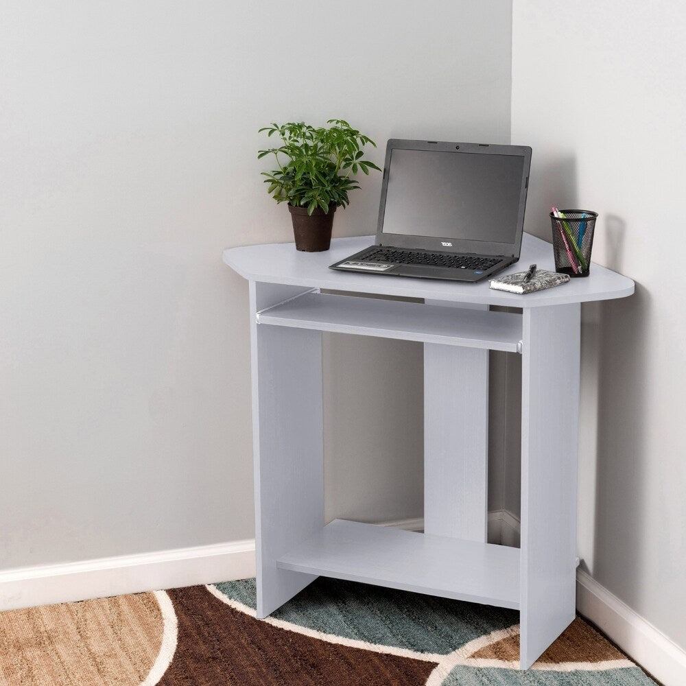 Fineboard Home Office Compact Corner Desk, White