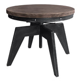 Armen Living Dayton Industrial Coffee Table in Industrial Grey and Pine Wood Top