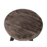 Armen Living Dayton Industrial Coffee Table in Industrial Grey and Pine Wood Top